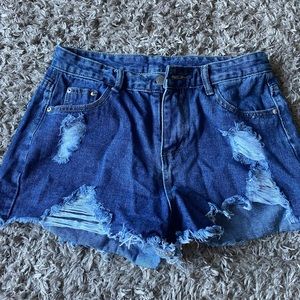 Dark blue ripped shorts